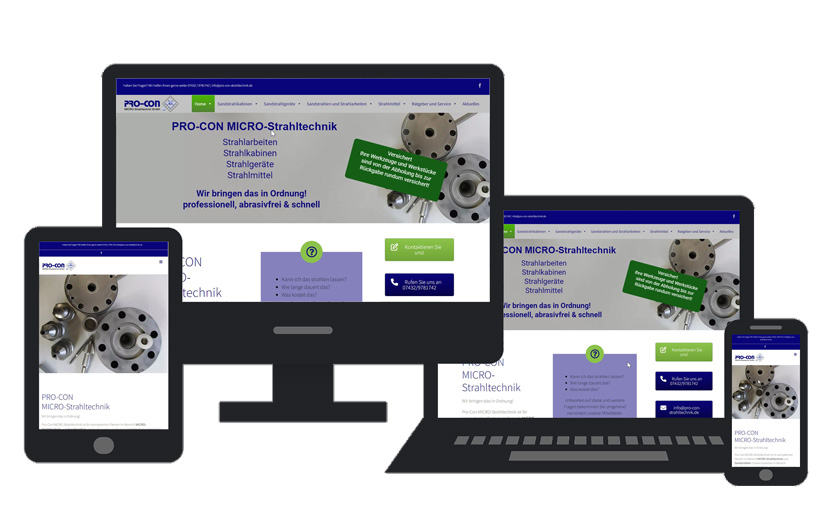 Webdesign Unternehmenswebsite Micro-Strahltechnik
